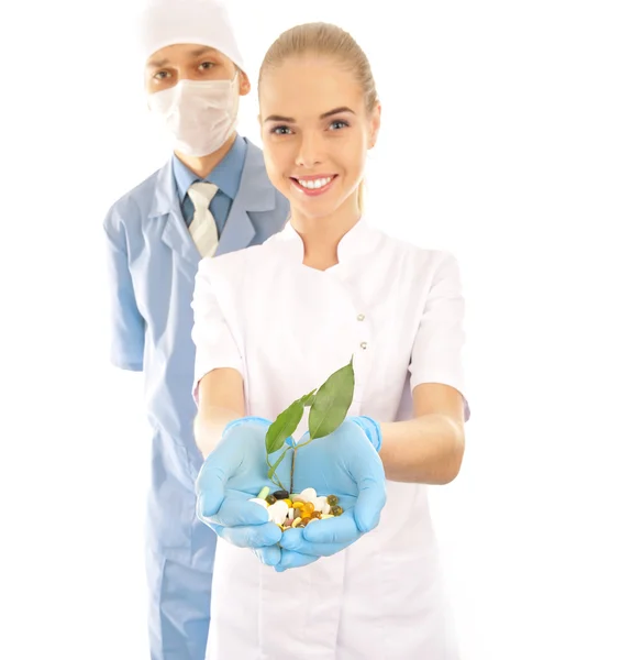 Young doctor with and his assistant — Stock Photo, Image