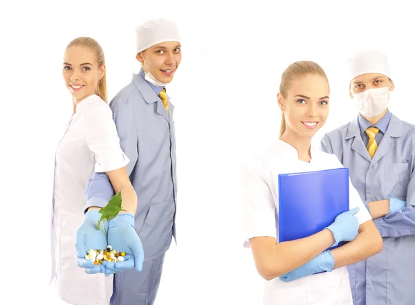 Young doctor and his assistant — Stock Photo, Image