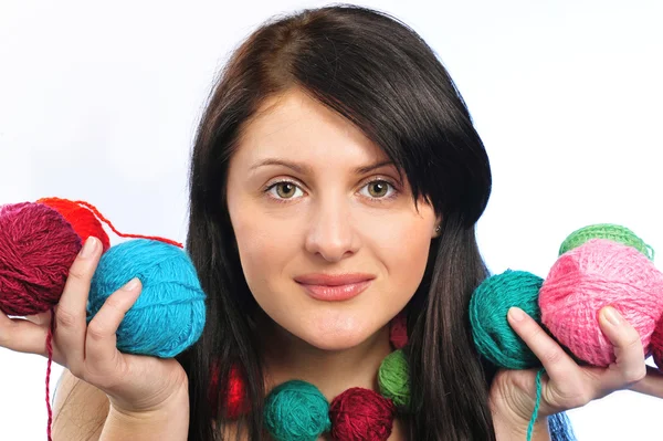Woman in knitting style — Stock Photo, Image
