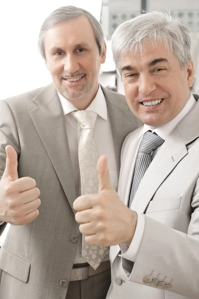 Porträtt av två affärsmän som godkänner. — Stockfoto