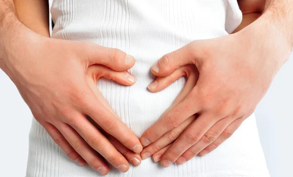 Zwangere vrouwen en haar vriendje — Stockfoto