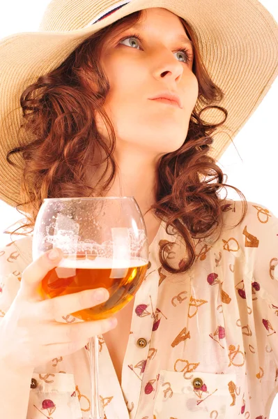 Closeup portrait of trendy pretty woman wearing stylish dress ho — Stock Photo, Image