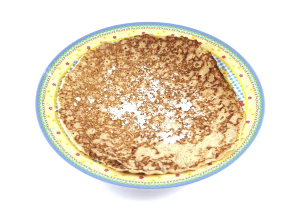 stock image Single pancake on a plate