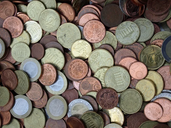 stock image Little chest full of euro coins