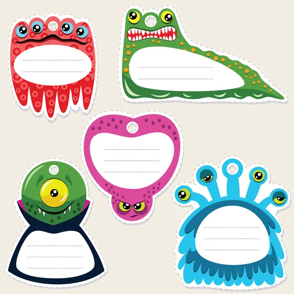 Monster gift tags — Stock Vector