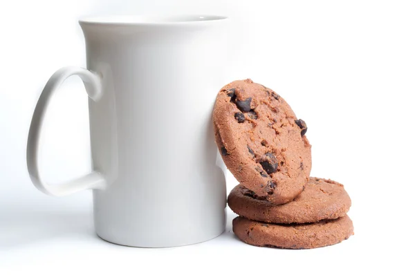 Horký nápoj a soubory cookie — Stock fotografie