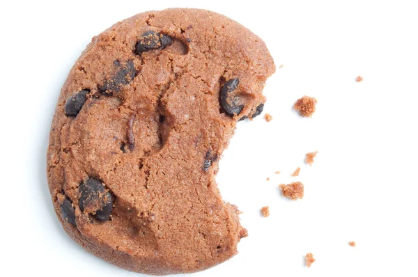 Čokoládová placička cookie s bite — Stock fotografie
