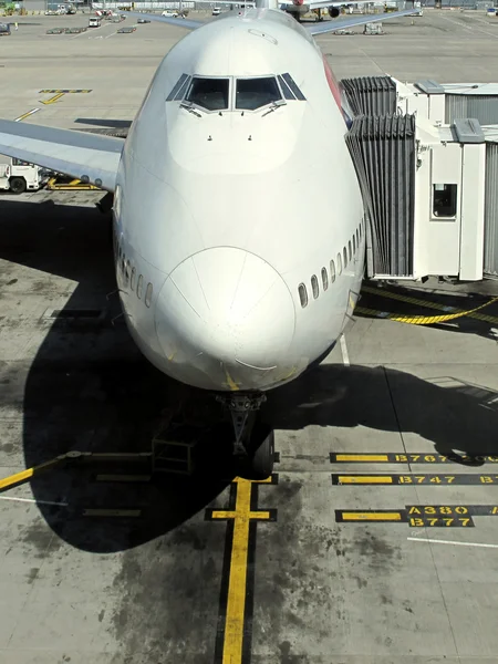 stock image 747 at airport gate