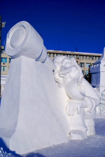 Schneeskulptur des Zauberers lizenzfreie Stockbilder