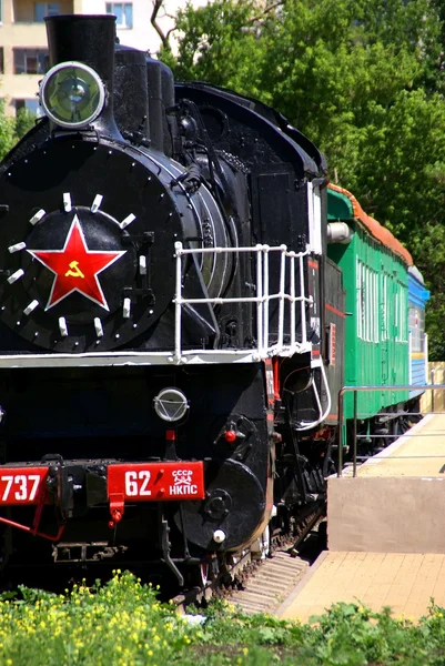 Vecchia locomotiva a vapore russa. Russia — Foto Stock