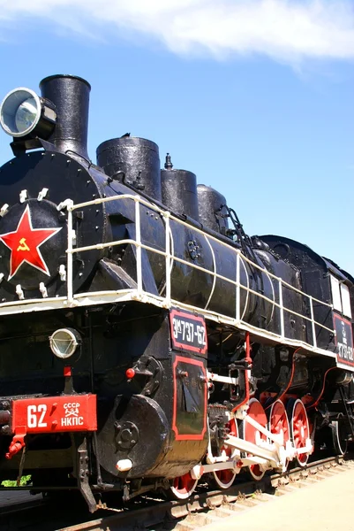 Vecchia locomotiva a vapore russa. Russia — Foto Stock