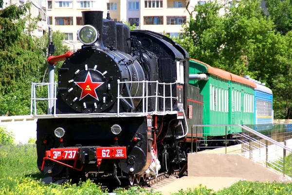 Пар локомотив. Росія — стокове фото