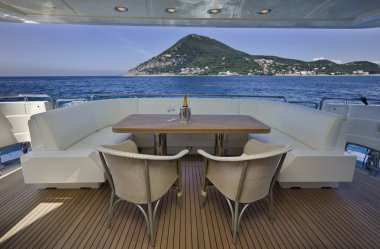 Italy, S.Felice Circeo, luxury yacht Rizzardi Posillipo Technema 95