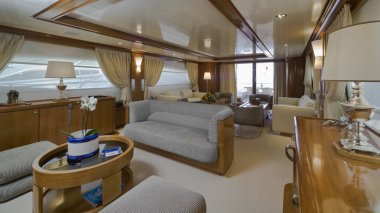 Italy, S.Felice Circeo, luxury yacht Rizzardi Posillipo Technema 95' clipart