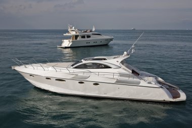 İtalya, Fiumicino (rome), lüks yatların kıyısından tirrenian deniz