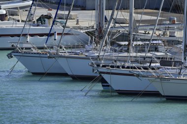 İtalya, siciliy, Akdeniz, marina di ragusa, lüks yatların görünümü