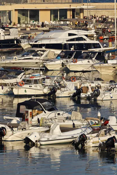 stock image Italy, Siciliy, Mediterranean sea, Marina di Ragusa, view of luxury yachts