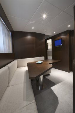 Italy, luxury yacht Tecnomar 36 (36 meters), crew cabin clipart