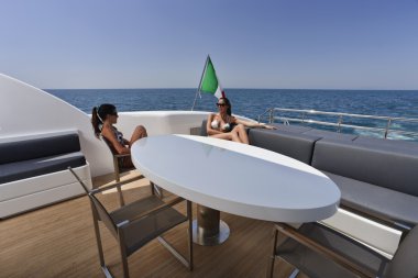 Italy, Tirrenian sea, off the coast of Viareggio, Tuscany, luxury yacht Tec clipart