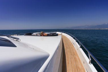 Italy, Tirrenian sea, off the coast of Viareggio, Tuscany, luxury yacht Tec clipart