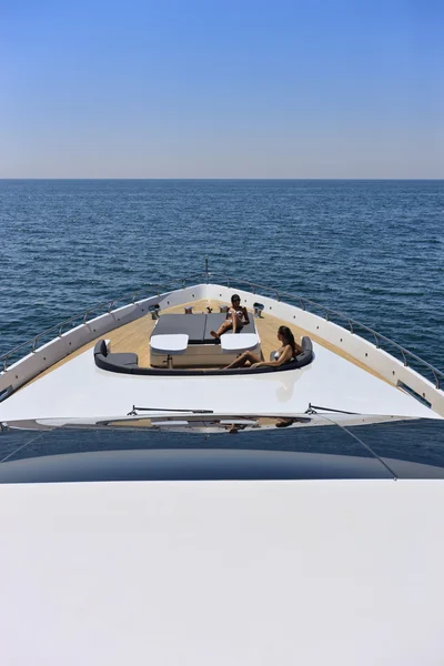 Itália, mar Tirreno, ao largo da costa de Viareggio, Toscana, iate de luxo Tec — Fotografia de Stock