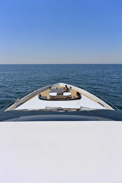 意大利那不勒斯海岸，托斯卡纳，豪华游艇 tec tirrenian 海域 — 图库照片