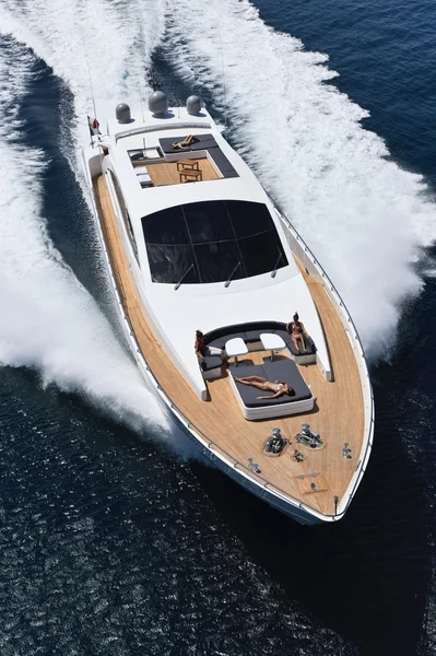 Italy, Tirrenian sea, off the coast of Viareggio, Tuscany, luxury yacht Tec Royalty Free Stock Photos