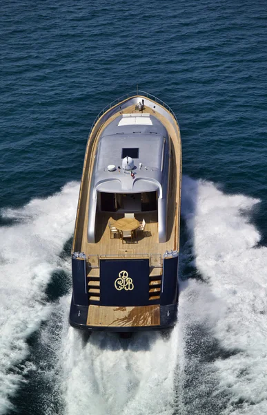 Italy, Tuscany, Viareggio, Tecnomar Velvet 26 luxury yacht Royalty Free Stock Images