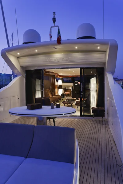 Italy, Tuscany, Viareggio, Tecnomar Velvet 83 'luxury yacht — стоковое фото