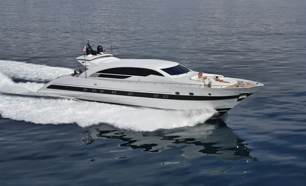Italy, Tuscany, Tecnomar Velvet 100 luxury yacht Stock Image