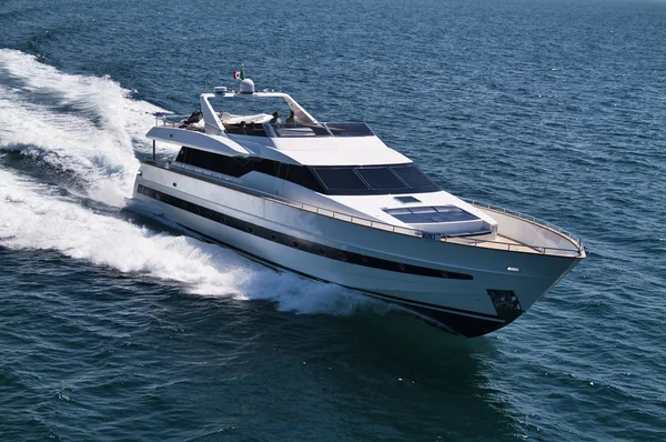 Italy, Tyrrhenian Sea, Tecnomar 35 luxury yacht Royalty Free Stock Images