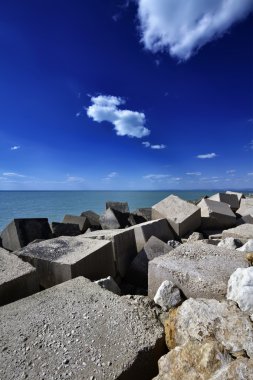 İtalya, Sicilya, Akdeniz, beton bloklar