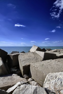 İtalya, Sicilya, Akdeniz, beton bloklar