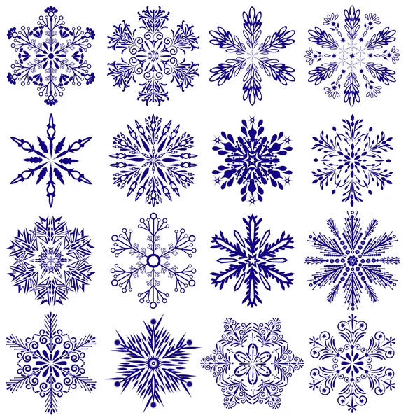 Snöflingor samling — Stock vektor