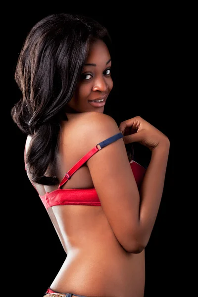 Sexy Glamorous black girl in lingerie — Stock Photo, Image