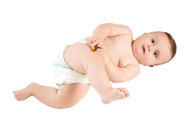 Το μωρό, τοποθέτηση σε ένα πάτωμα — Φωτογραφία Αρχείου