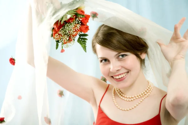 Beautiful fairhaired bride — Stock Photo, Image