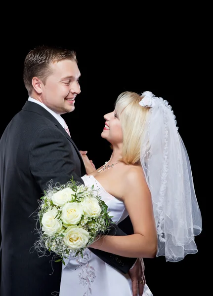 Студійний знімок весільної пари — стокове фото