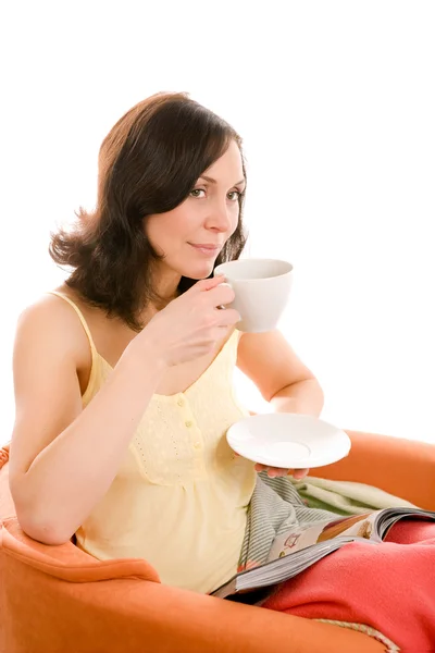 Woman enjoying a cup of tea — Stock Photo, Image