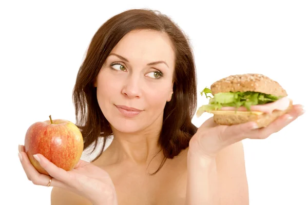 Woman Eating Burger — Stock Photo, Image