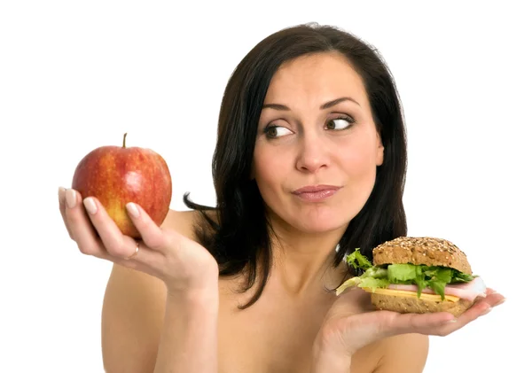 Woman Eating Burger — Stock Photo, Image