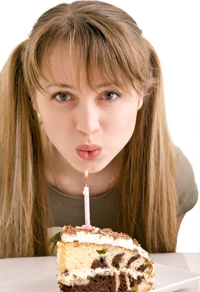 stock image Young girl with a pie