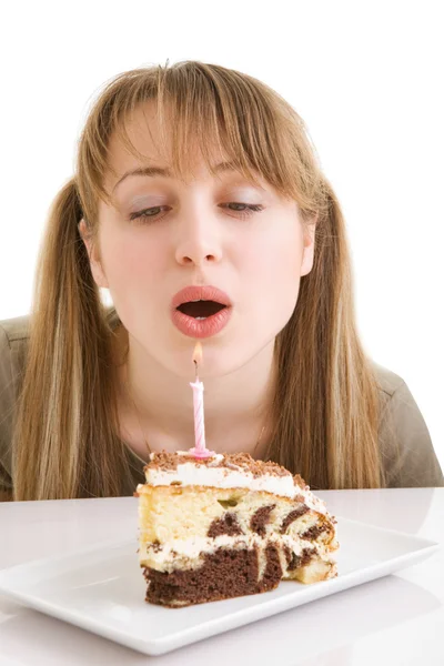 stock image Young girl with a pie