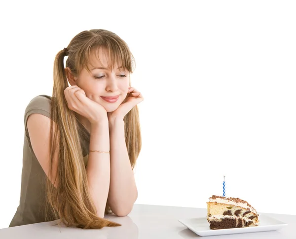 stock image Young girl with a pie