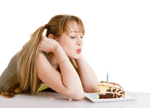 stock image Young girl with a pie