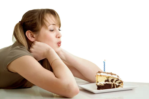 Stock image Young girl with a pie