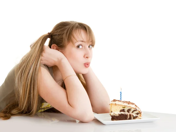 stock image Young girl with a pie