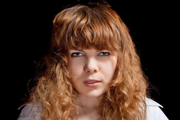 Portrét mladé naštvaná holka — Stock fotografie