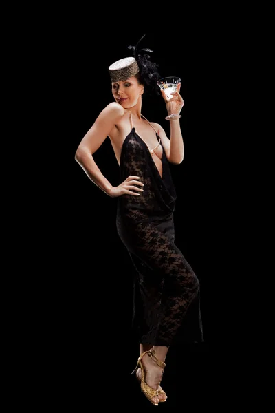 Сексуальна жінка зі склянкою коктейлю — стокове фото