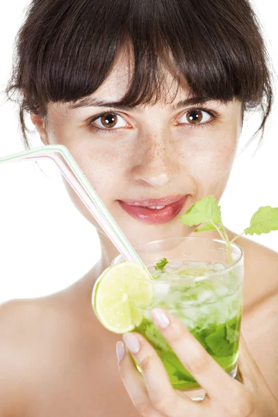 stock image Young sexy woman with a cocktail